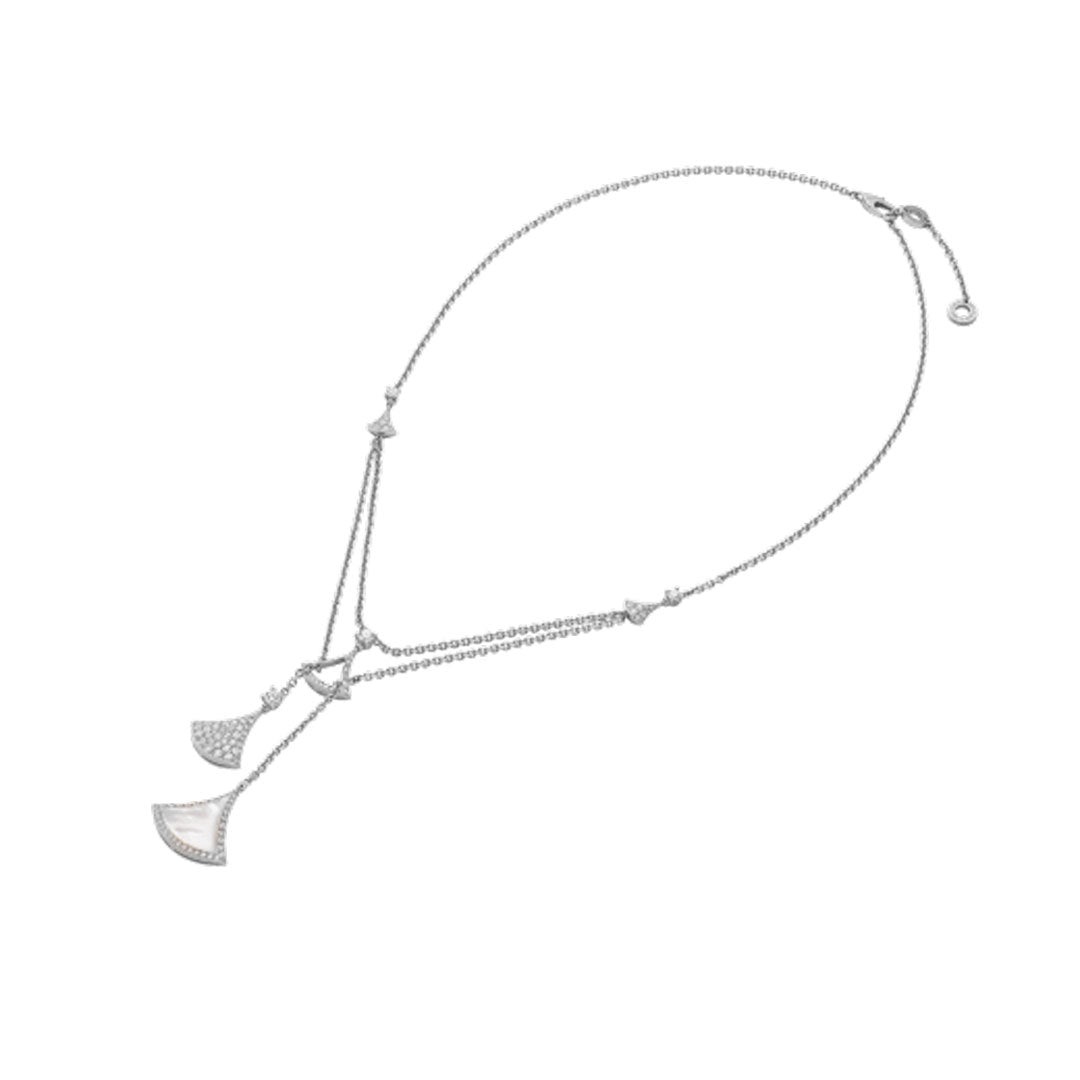 Bvlgari Dream Necklace 3 Motif White MOP Cubic Zirconia
