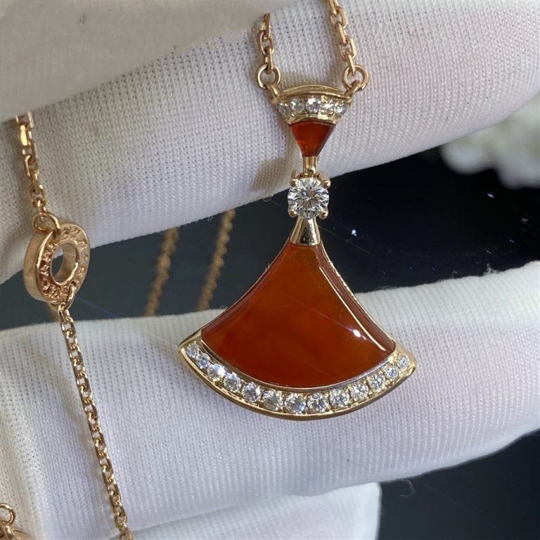 Bvlgari Dream Necklace Carnelian Cubic Zirconia