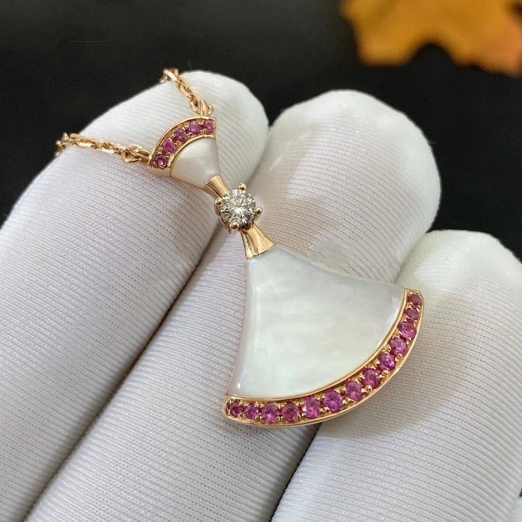 Bvlgari Dream Necklace MOP Pink Cubic Zirconia