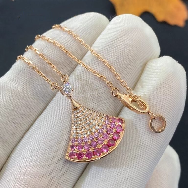 Bvlgari Dream Necklace Pink Gold Pink Cubic Zirconia