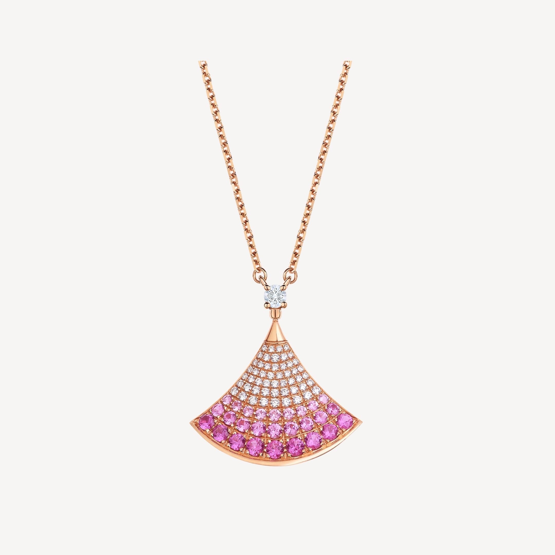 Bvlgari Dream Necklace Pink Gold Pink Cubic Zirconia