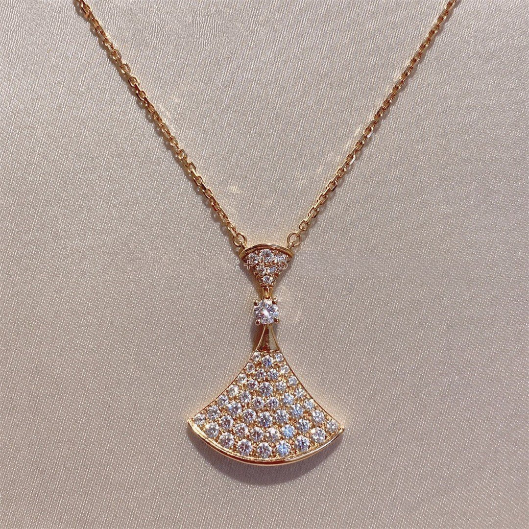 Bvlgari Dream Necklace Pink Gold Full Cubic Zirconia