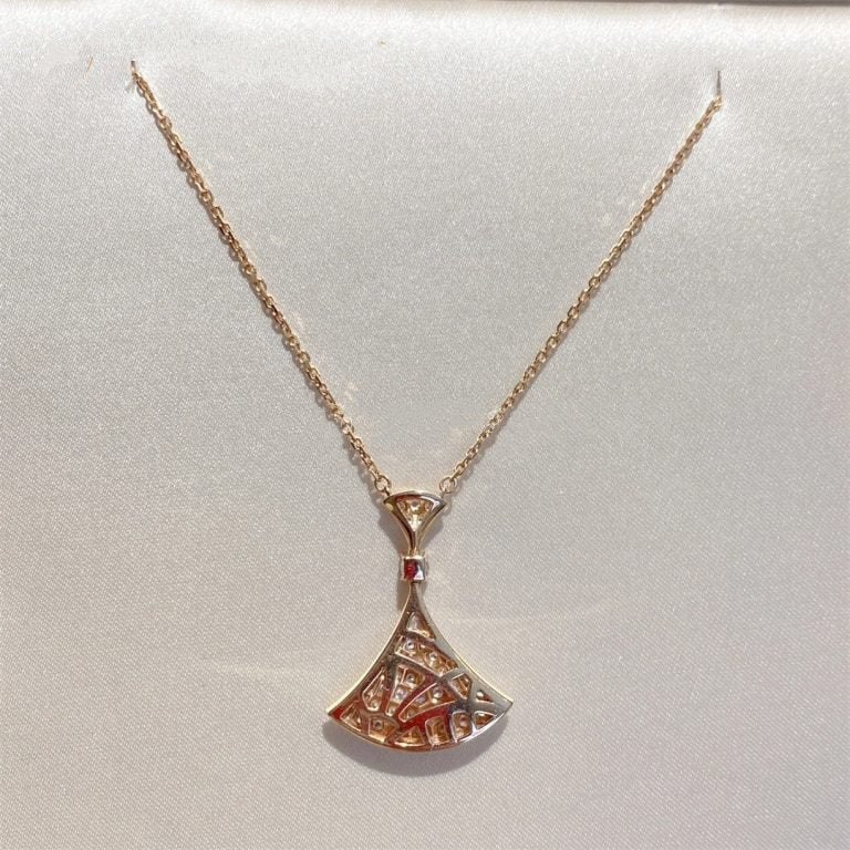 Bvlgari Dream Necklace Pink Gold Full Cubic Zirconia