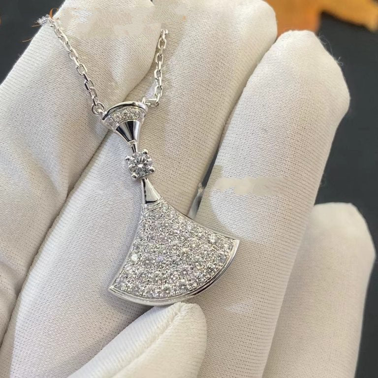 Bvlgari Dream Necklace Silver Full Cubic Zirconia