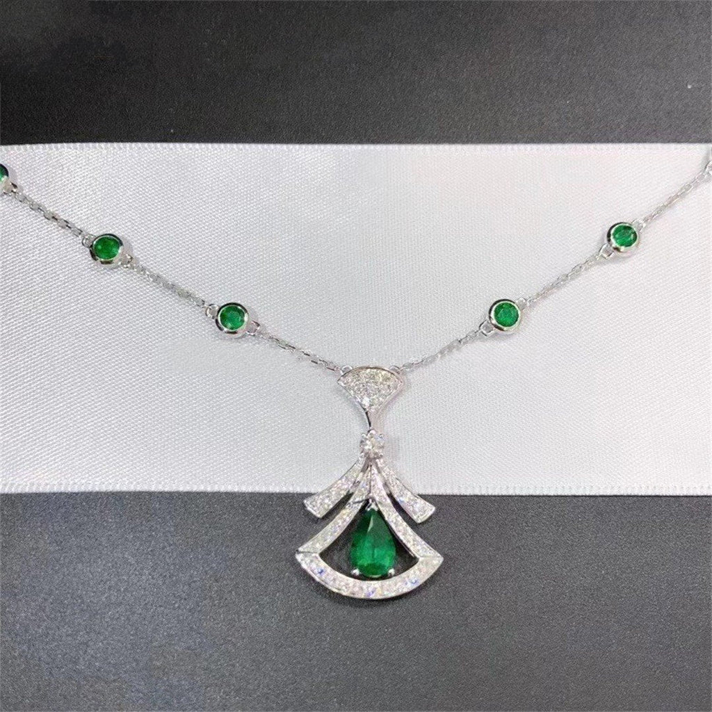 Bvlgari Dream Necklace Malachite Cubic Zirconia Silver