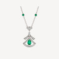 Bvlgari Dream Necklace Malachite Cubic Zirconia Silver