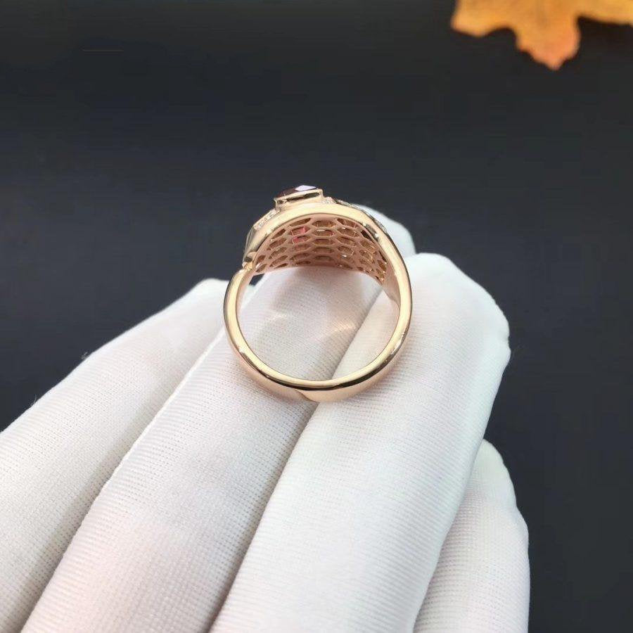Bvlgari Serpenti Ring Snake Pink Gold Cubic Zirconia