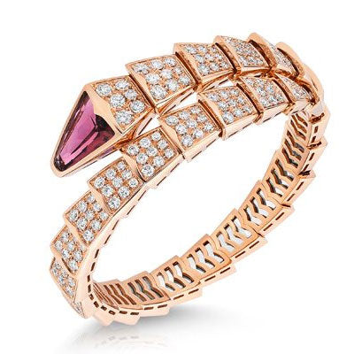 Bvlgari Serpenti Bracelet 8MM Pink Gold Cubic Zirconia - 345201