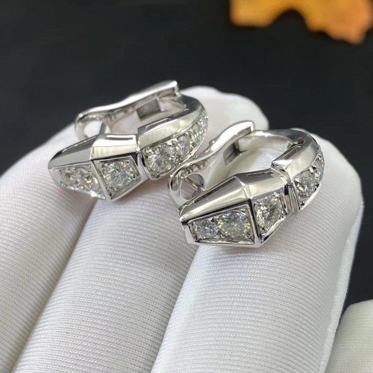 Bvlgari Serpenti Silver Cubic Zirconia Earrings