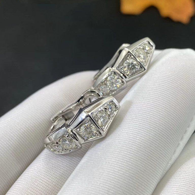 Bvlgari Serpenti Silver Cubic Zirconia Earrings