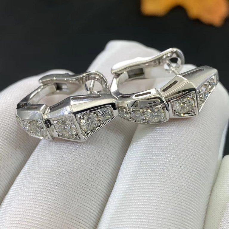 Bvlgari Serpenti Silver Cubic Zirconia Earrings