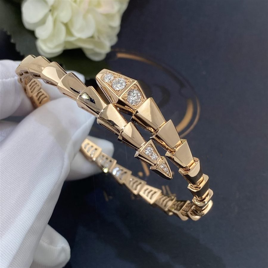 Bvlgari Serpenti Bracelet Cubic Zirconia Pink Gold