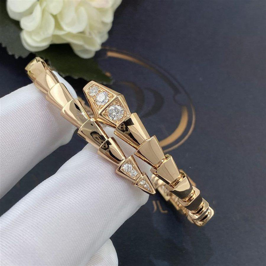 Bvlgari Serpenti Bracelet Cubic Zirconia Pink Gold