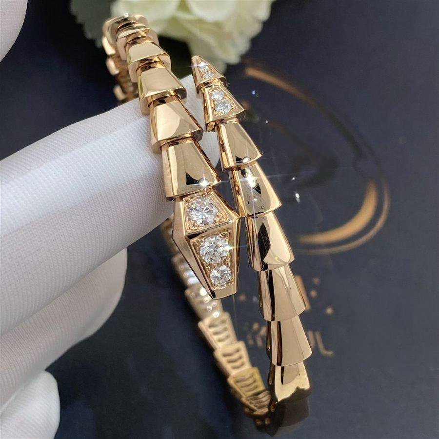 Bvlgari Serpenti Bracelet Cubic Zirconia Pink Gold