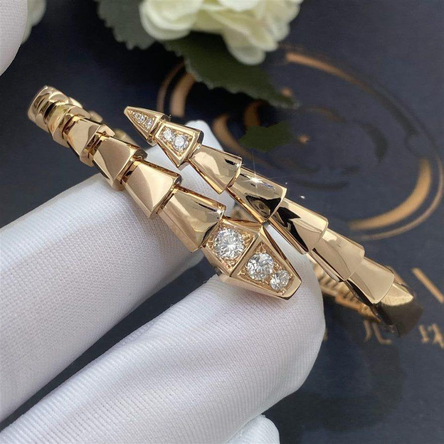 Bvlgari Serpenti Bracelet Cubic Zirconia Pink Gold