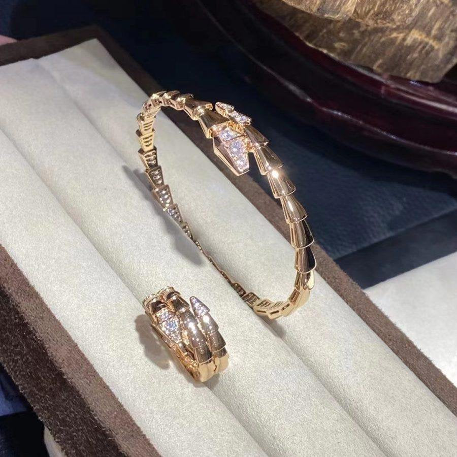 Bvlgari Serpenti Bracelet Cubic Zirconia Pink Gold