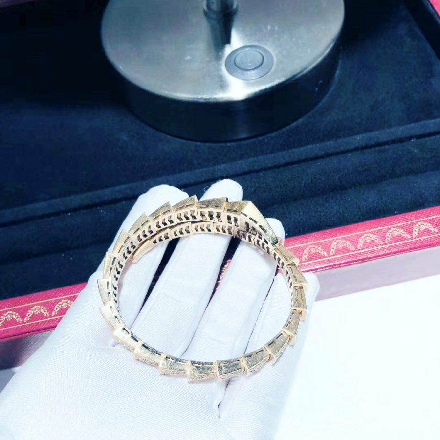 Bvlgari Serpenti Bracelet 8MM Pink Gold Cubic Zirconia - 357273