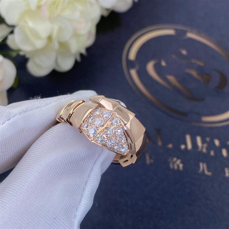 Bvlgari Serpenti Ring Pink Gold Cubic Zirconia