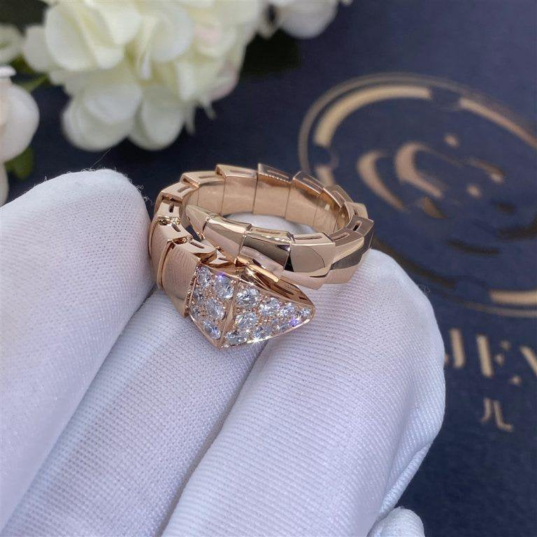 Bvlgari Serpenti Ring Pink Gold Cubic Zirconia