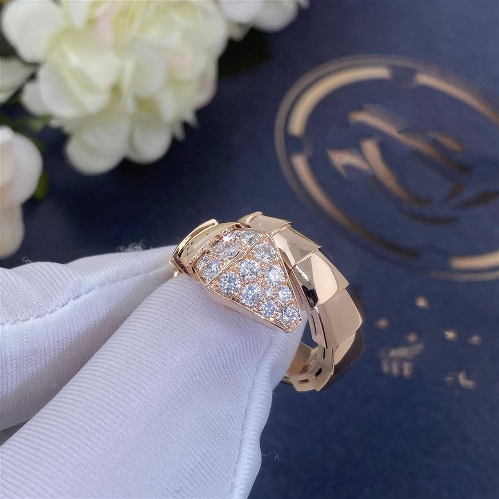Bvlgari Serpenti Ring Pink Gold Cubic Zirconia