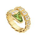 Bvlgari Serpenti Ring Gold Cubic Zirconia Malachite