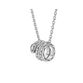 Bvlgari Serpenti Silver Necklace Double Ring Cubic Zirconia