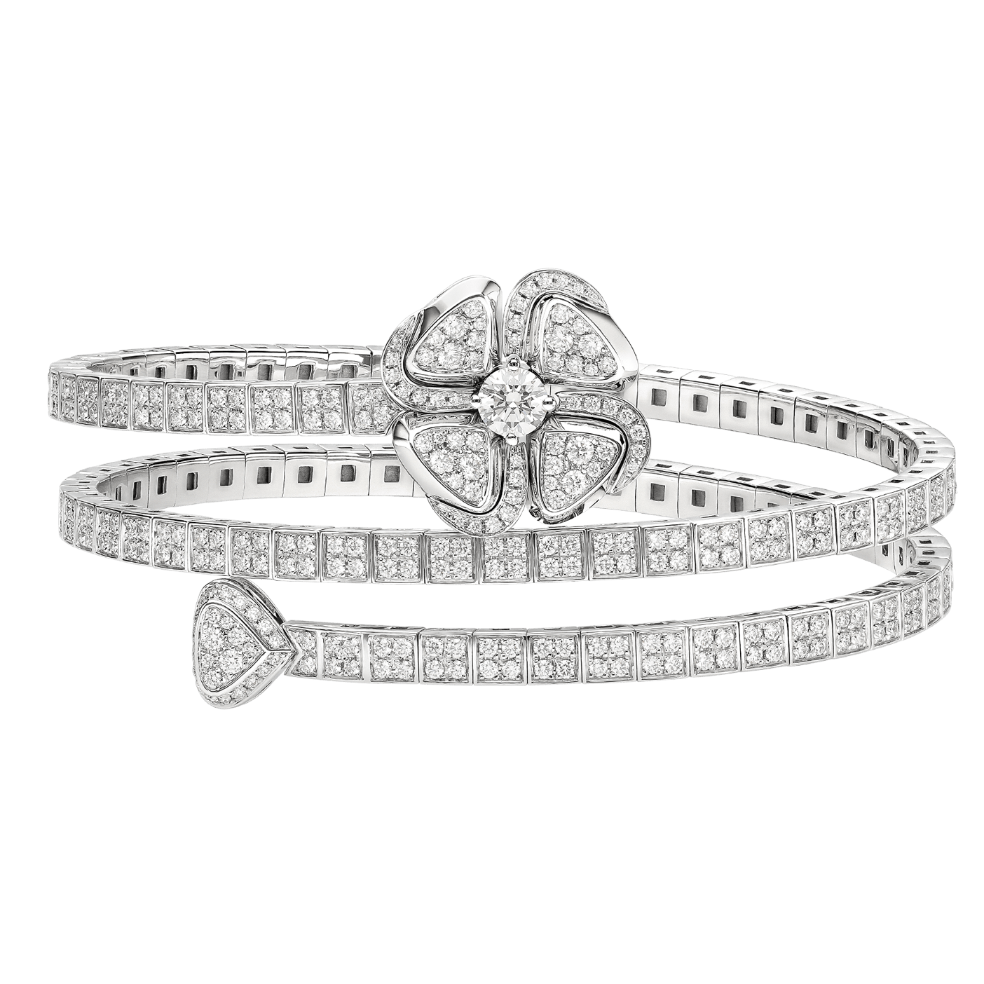 Bvlgari Fiorever Bracelet Silver Cubic Zirconia Double Row