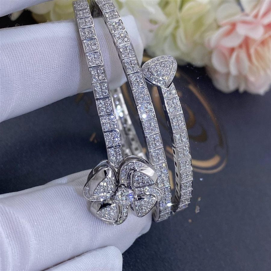 Bvlgari Fiorever Bracelet Silver Cubic Zirconia Double Row