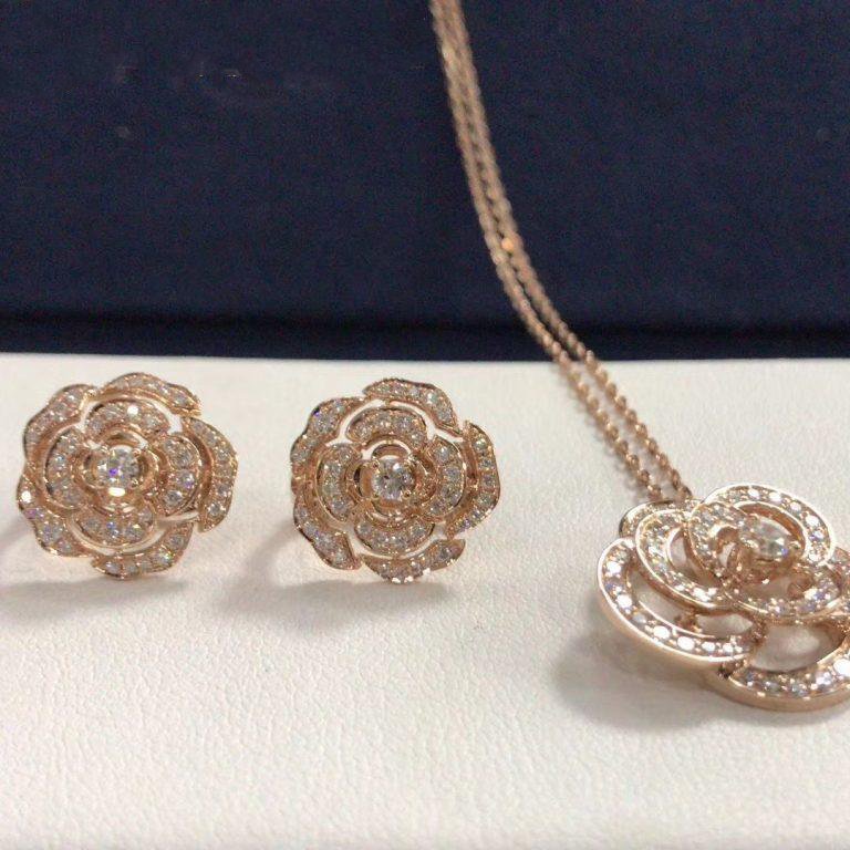 Chanel Bouton de Earrings Gold Diamond