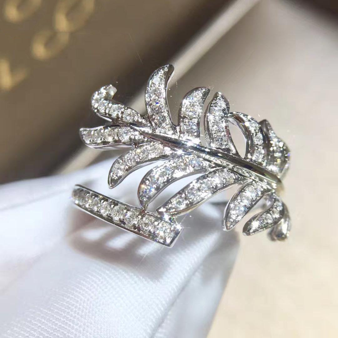 Chanel Plume de Ring Silver Cubic Zirconia