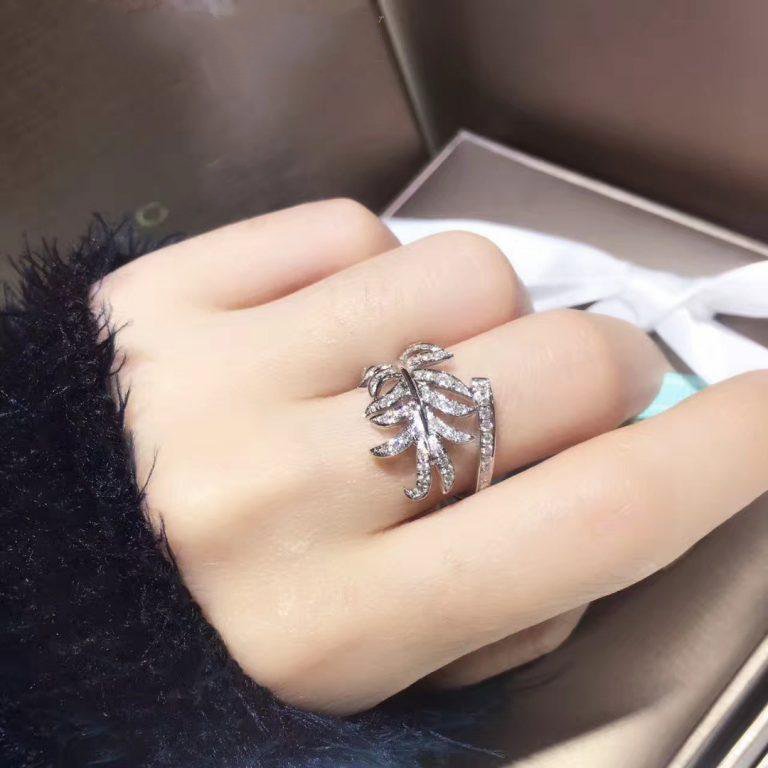 Chanel Plume de Ring Silver Cubic Zirconia