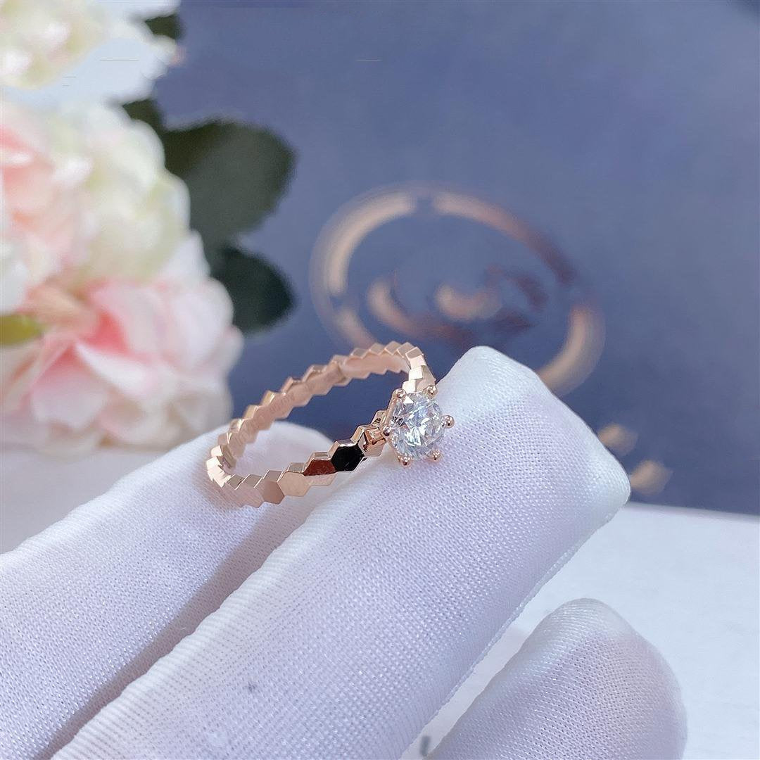 Chaumet Bee Love Ring Pink Gold 1 Cubic Zirconia