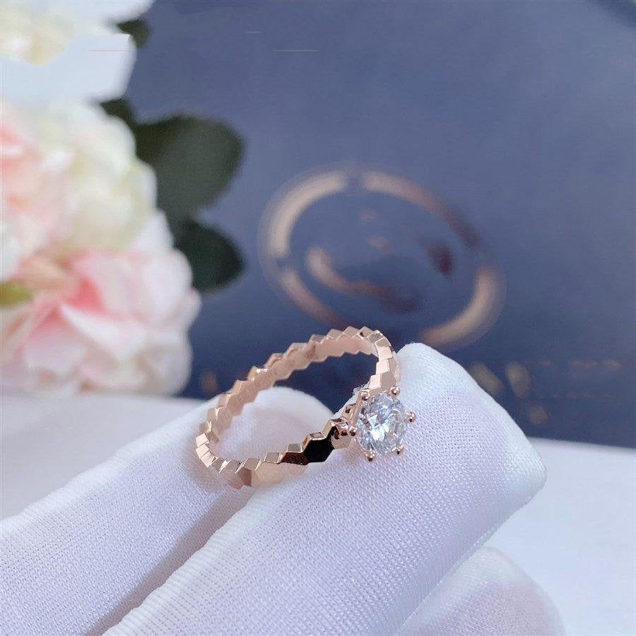 Chaumet Bee Love Ring Pink Gold 1 Cubic Zirconia