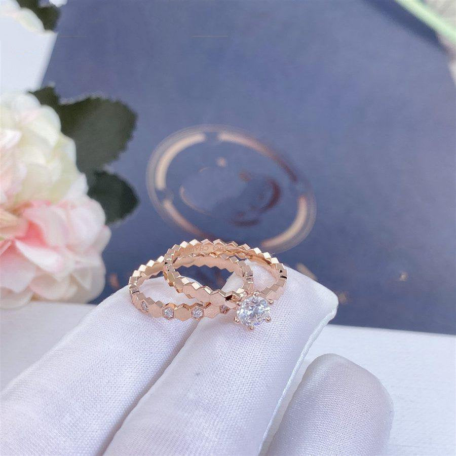 Chaumet Bee Love Ring Pink Gold 1 Cubic Zirconia