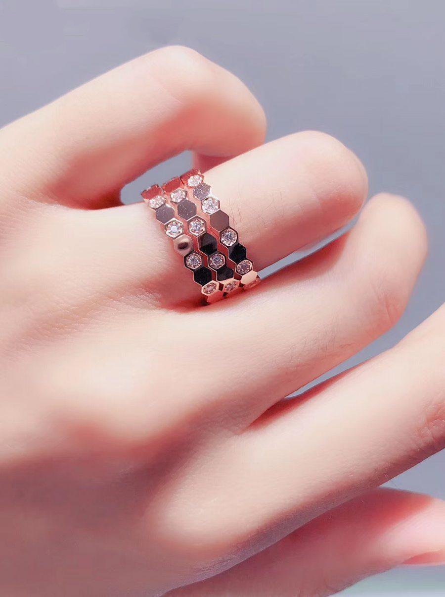 Chaumet Bee Love Ring Pink Gold Cubic Zirconia