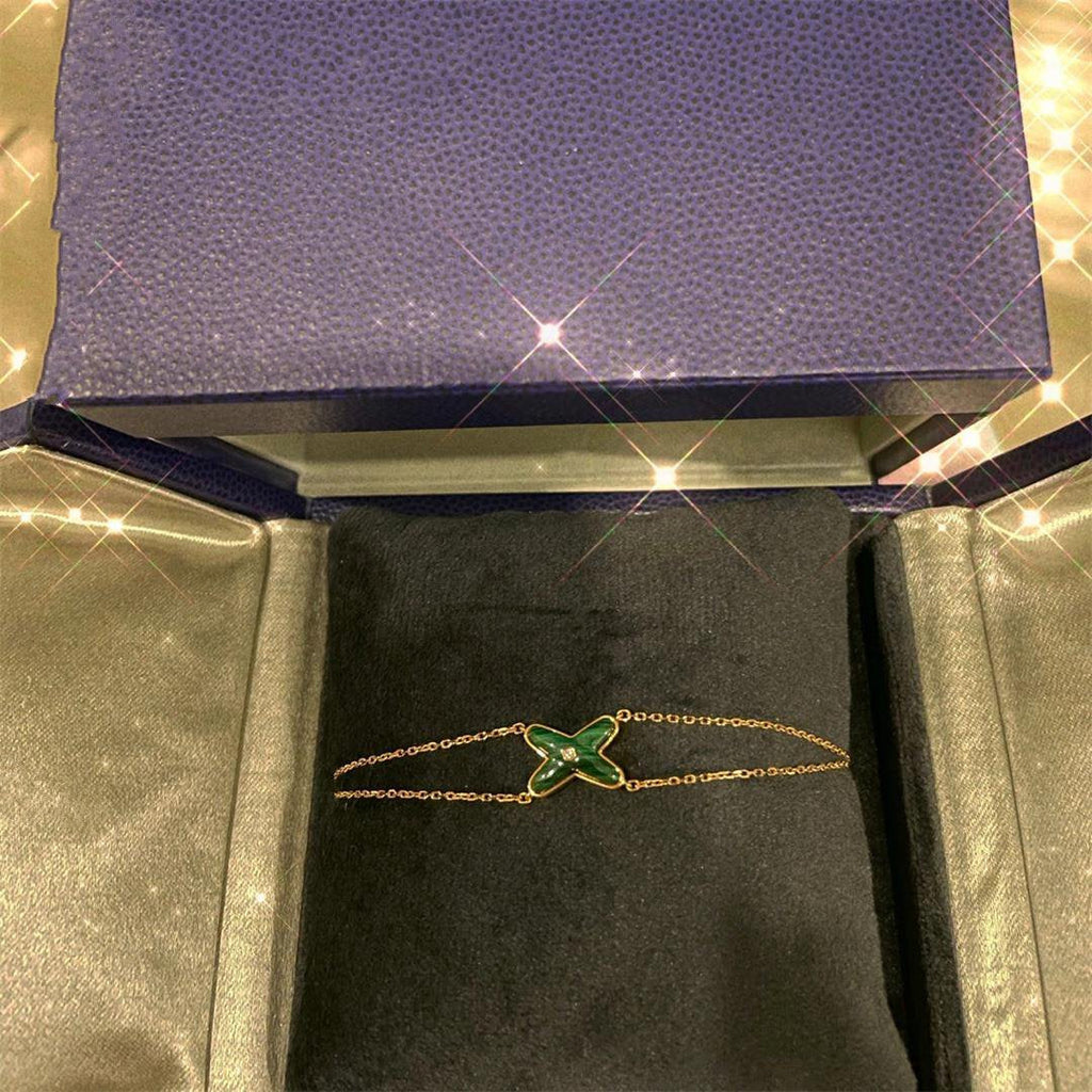 Chaumet Jeux Bracelet Malachite Pink Gold 1 Cubic Zirconia