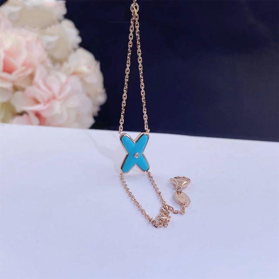 Chaumet Jeux Bracelet Turquoise Pink Gold 1 Cubic Zirconia