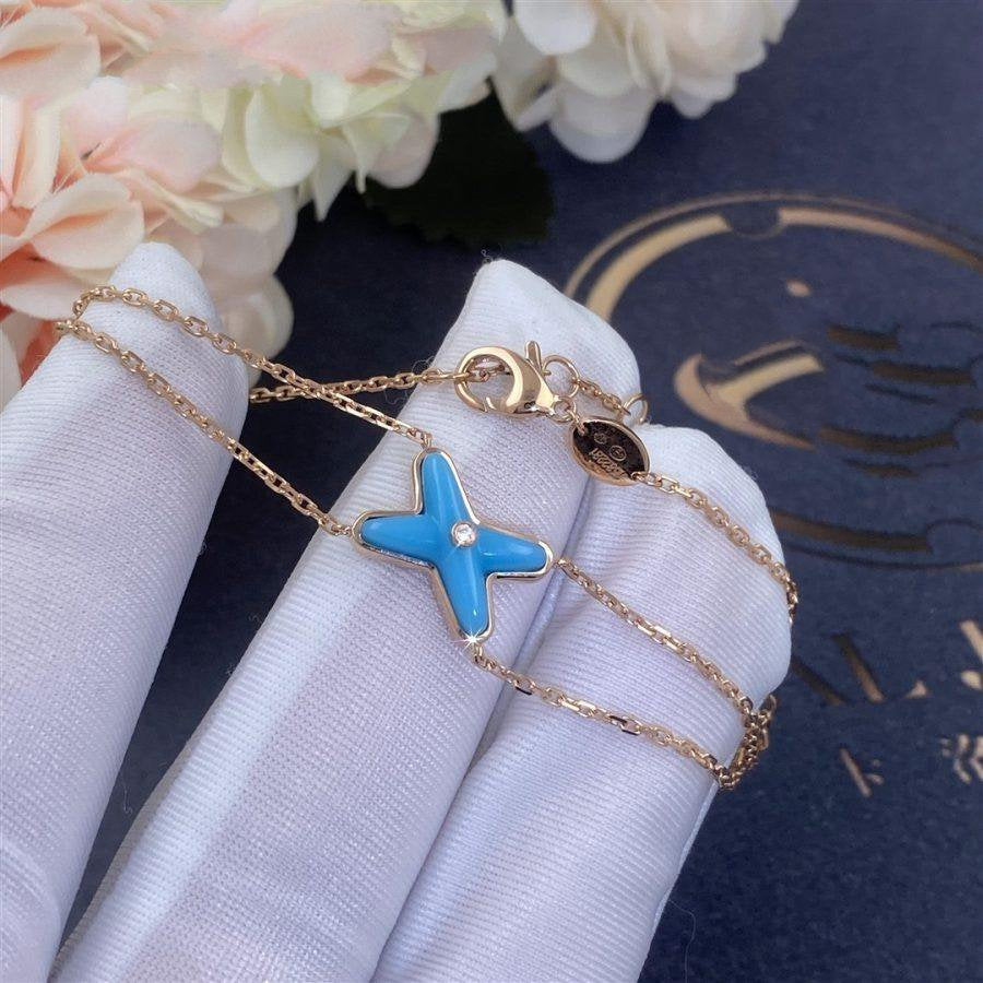 Chaumet Jeux Bracelet Turquoise Pink Gold 1 Cubic Zirconia