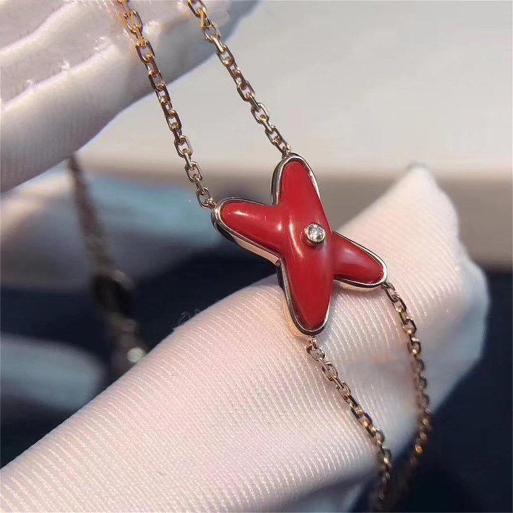 Chaumet Jeux Bracelet Carnelian Pink Gold 1 Cubic Zirconia