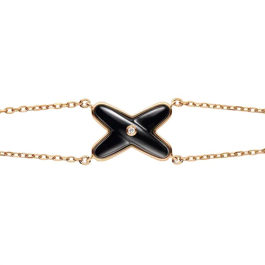 Chaumet Jeux Bracelet Onyx Pink Gold 1 Cubic Zirconia