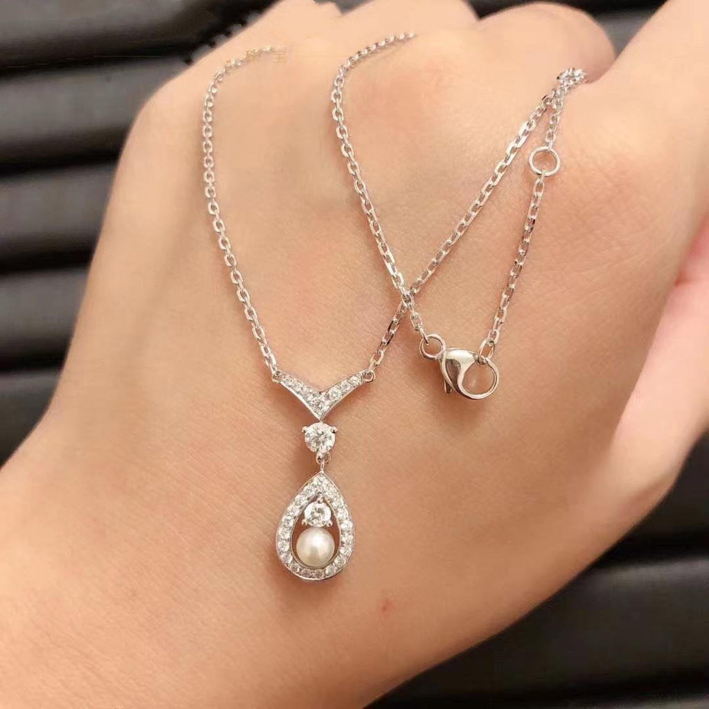 Chaumet Josephine White MOP Silver Cubic Zirconia Necklace