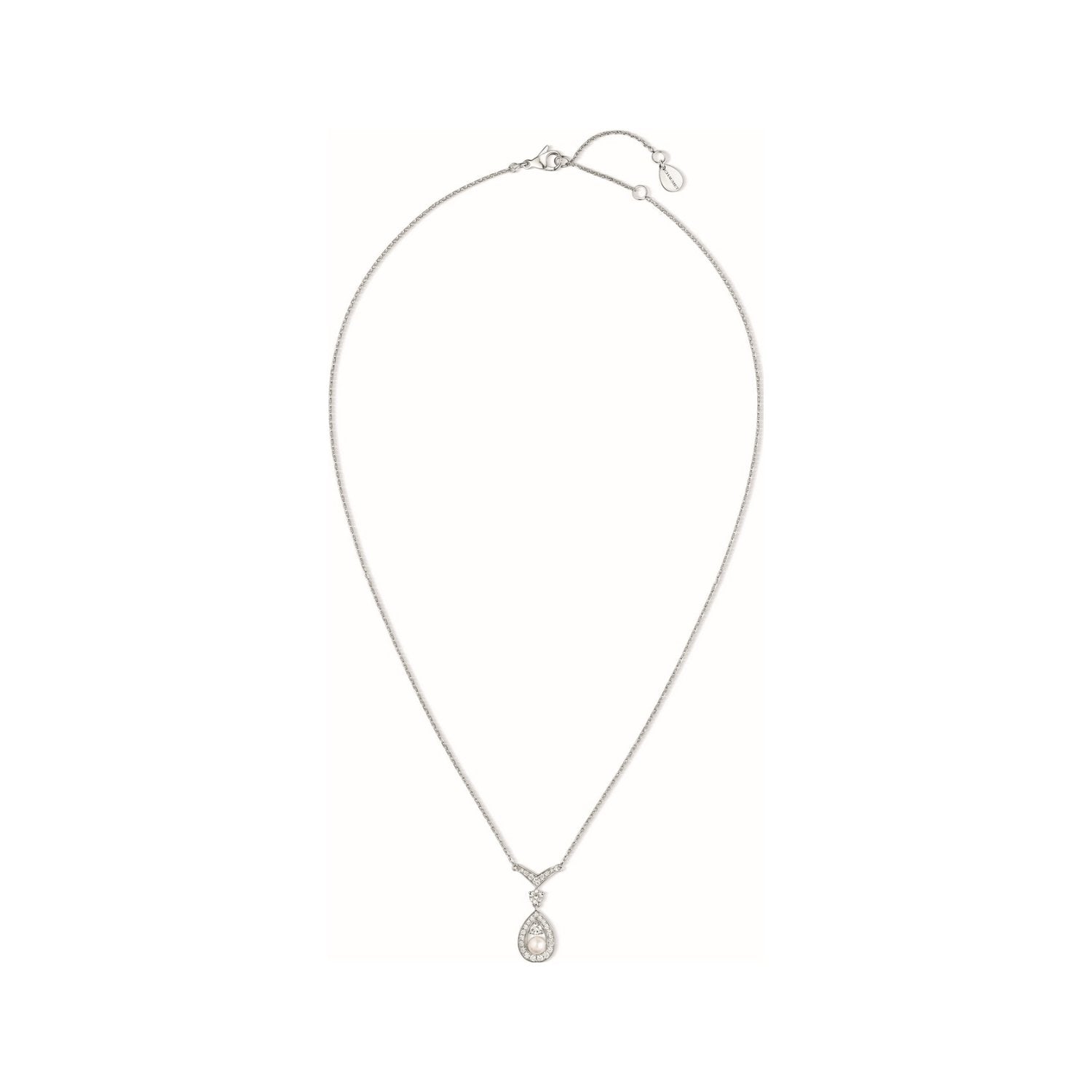 Chaumet Josephine White MOP Silver Cubic Zirconia Necklace