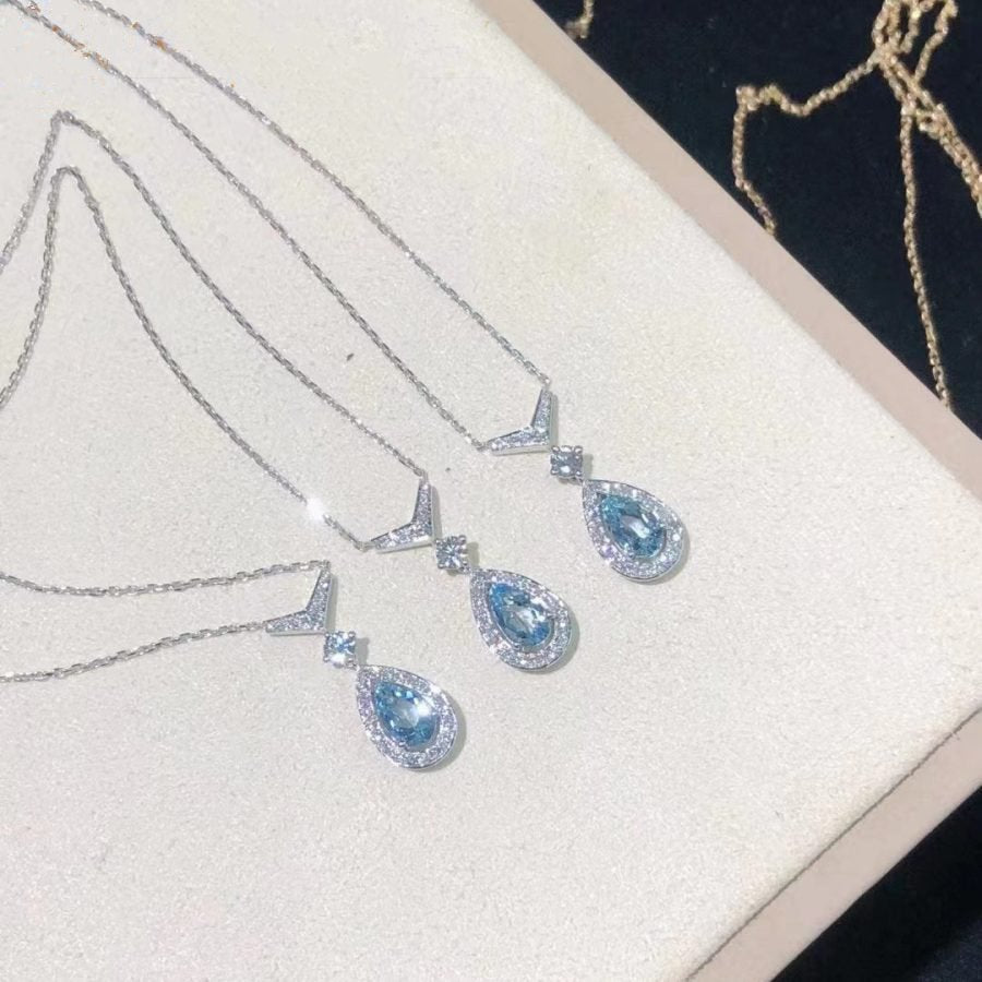 Chaumet Josephine Turquoise Light Silver Cubic Zirconia Necklace