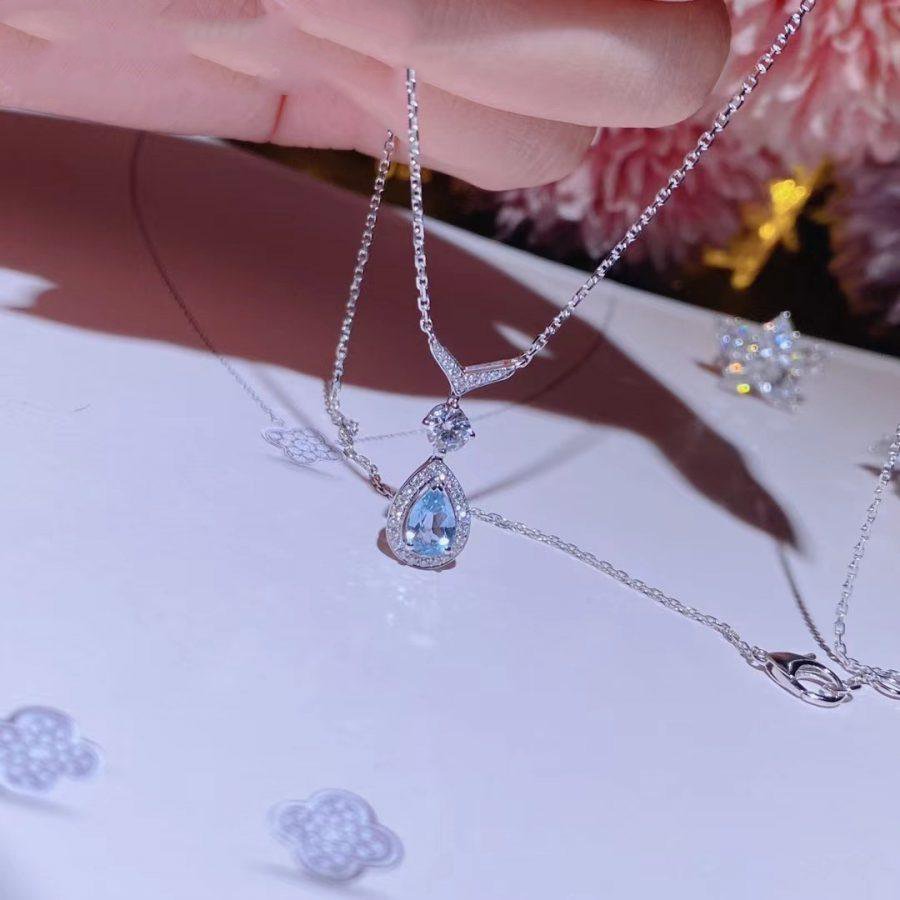 Chaumet Josephine Turquoise Light Silver Cubic Zirconia Necklace