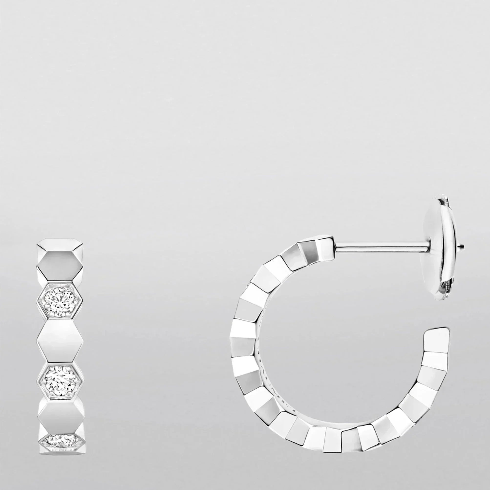 Chaumet Honee Silver Cubic Zirconia Hoop Earrings