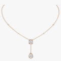 Messika My Twin Cubic Zirconia Pink Gold Tie Necklace