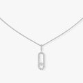 Messika Move Uno Lm Silver Cubic Zirconia Paved Necklace