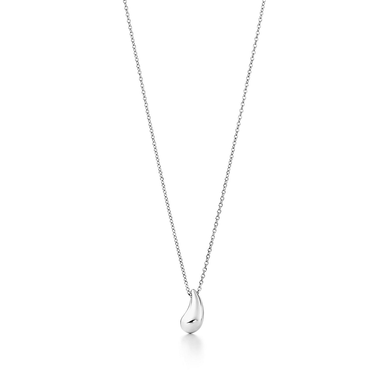 Tiffany Elsa Peretti Teardrop Pendant Sterling Silver Necklace