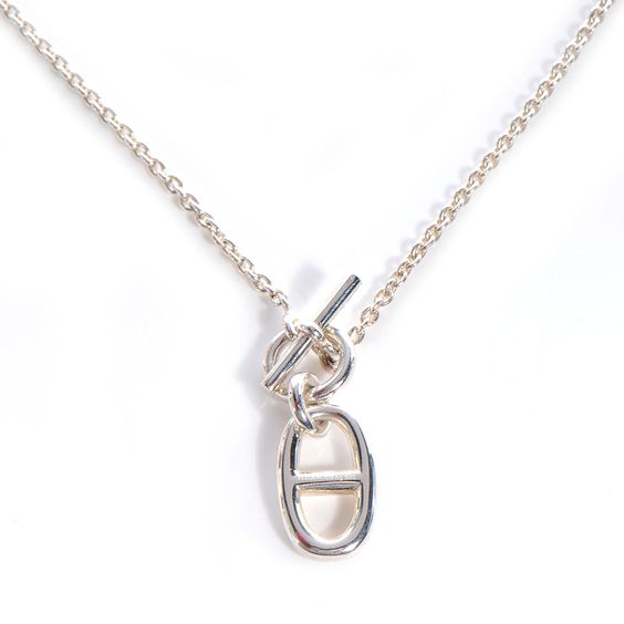 Hermes HM Chaine D'Ancre Pendant Necklace Sterling Silver