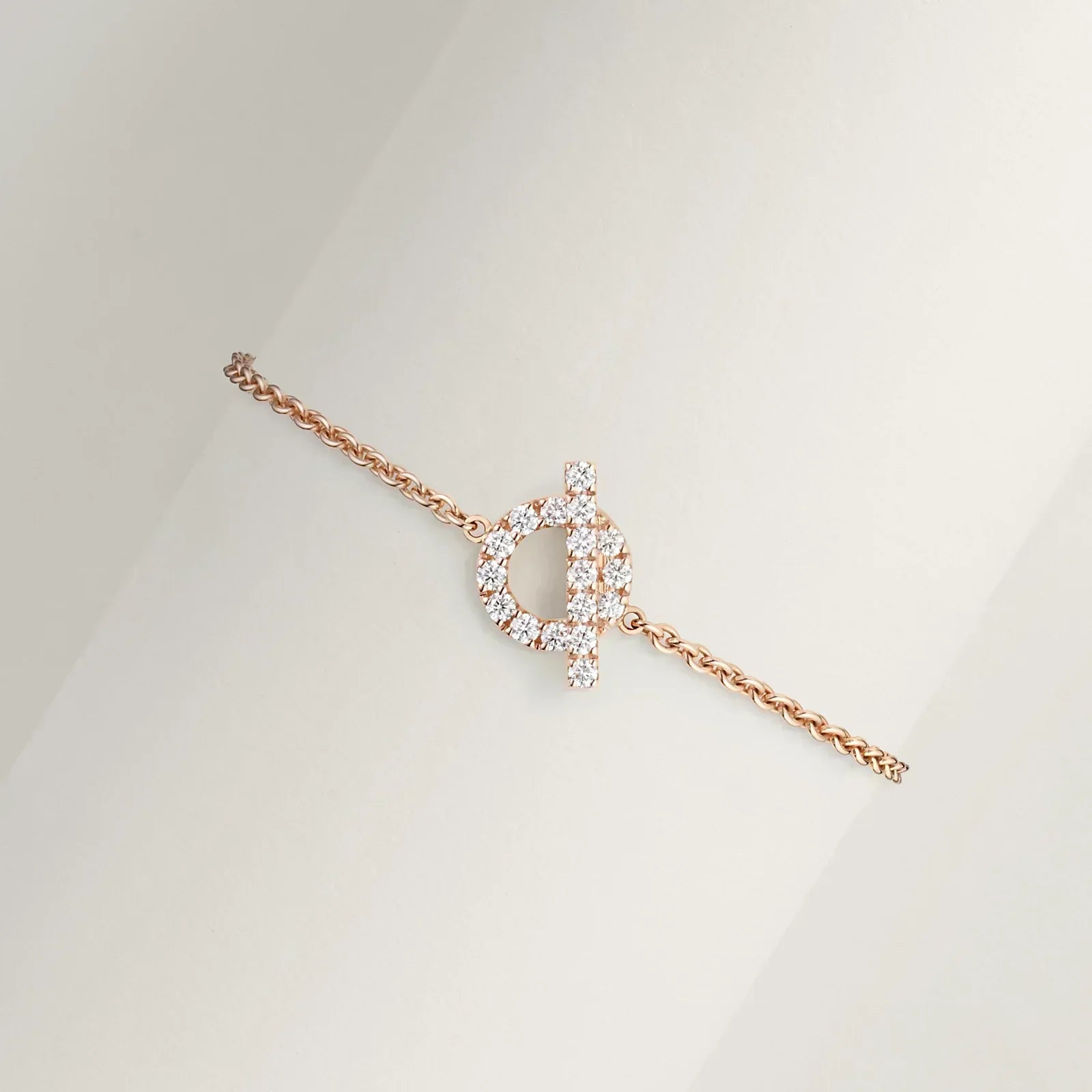 Hermes Finesse Pink Gold Cubic Zirconia Bracelet